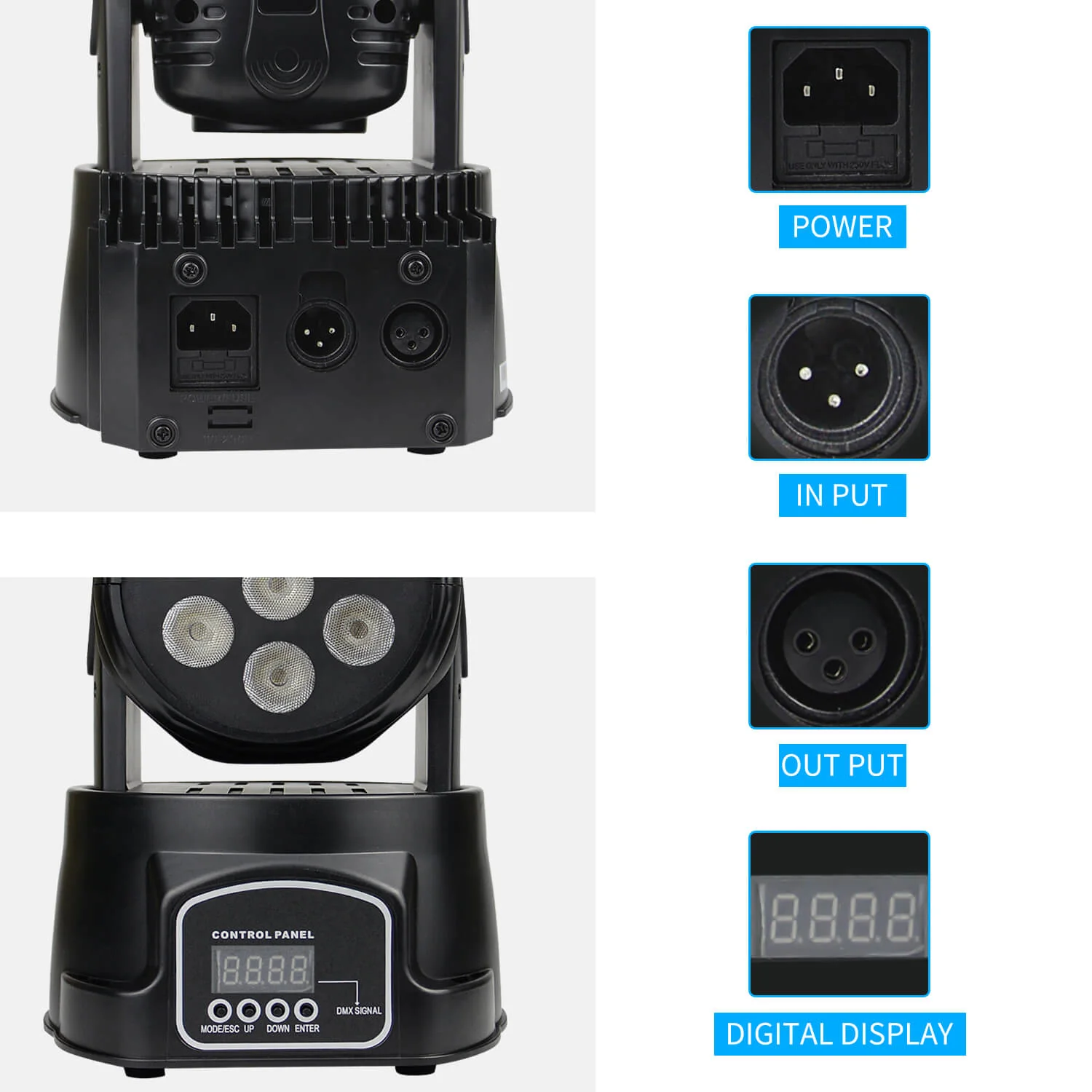 Betopper LM70S 7x8w Mini Moving Head Stage Light - Image 7